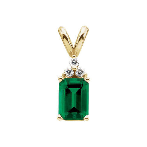 Wynona 0.12 Carat Emerald 4 Prong  Necklace