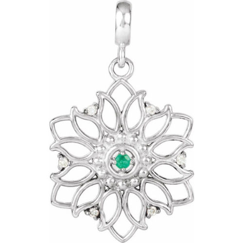 Whitley 0.06 Carat Emerald 4 Prong  Necklace