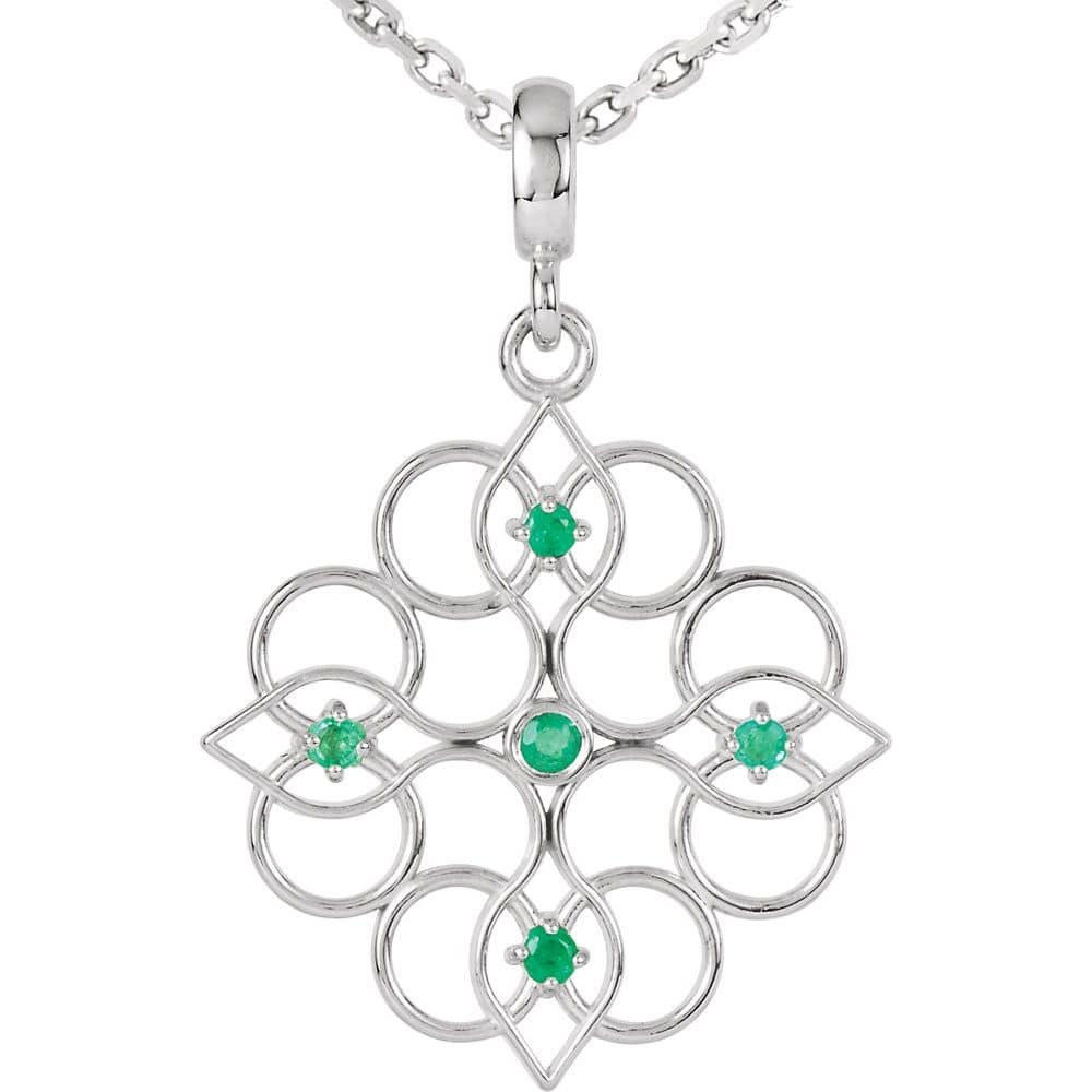 Winry Emerald 4 Prong  Necklace