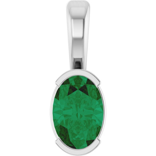 Wenona 0.50 Carat Emerald Semi Bezel  Necklace