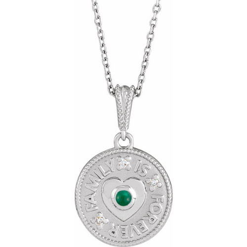 Willian 0.12 Carat Emerald Bezel Set  Necklace