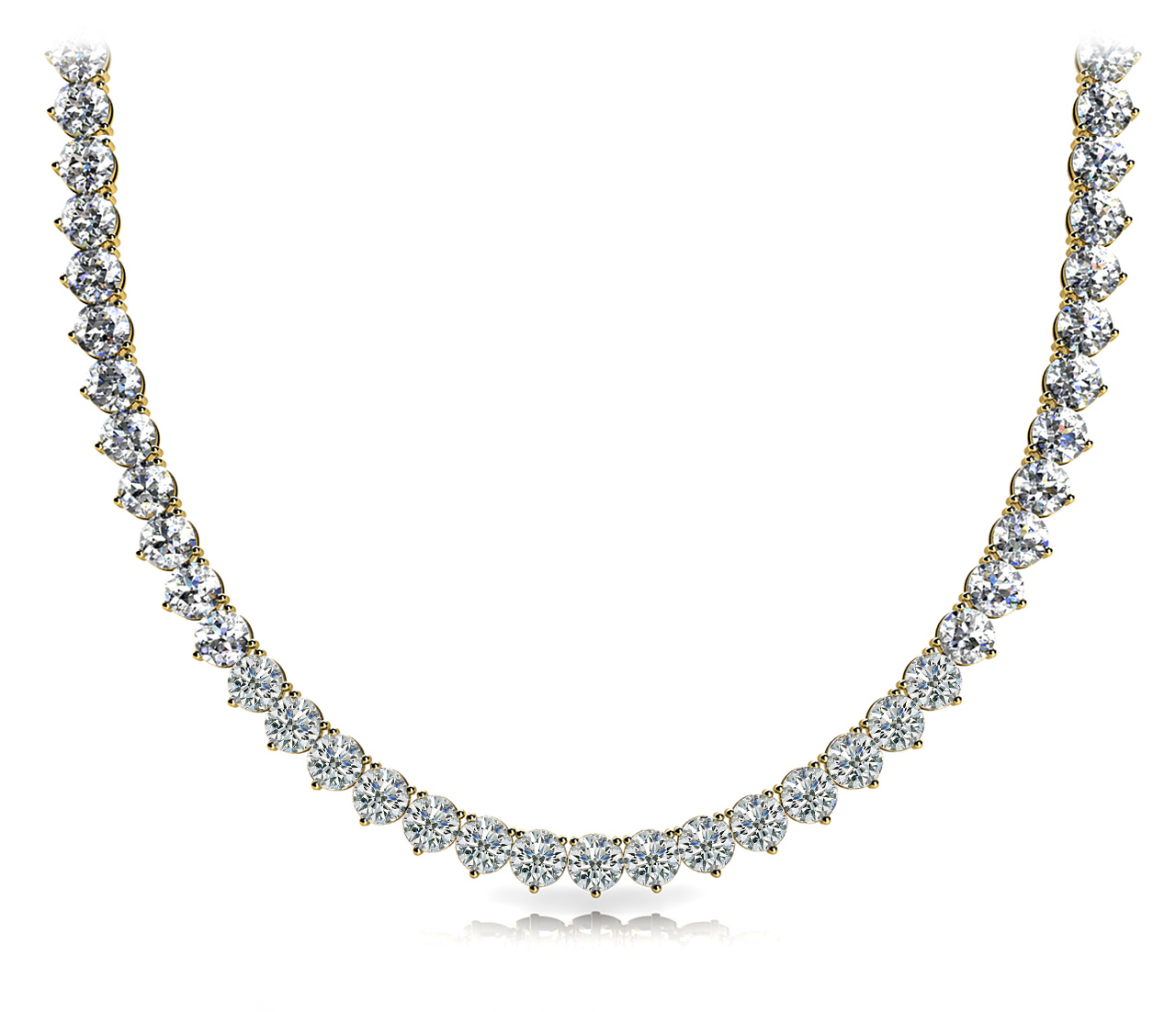 Varenya Natural Diamond 3 Prong Set Necklace