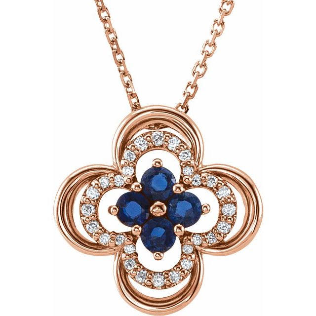 Panchvati Blue Sapphire Prong Set  Necklace