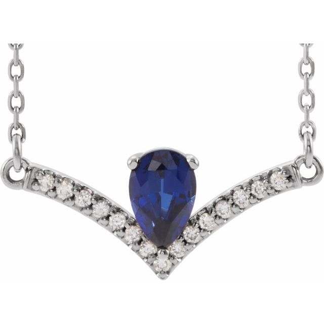 Panjai 0.57 Carat Blue Sapphire 3 Prong  Necklace