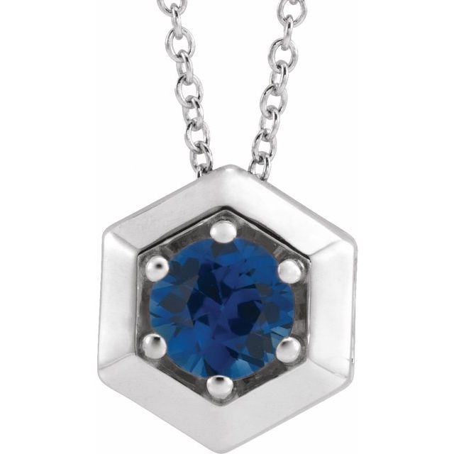 Pankti 0.60 Carat Blue Sapphire 6 Prong  Necklace