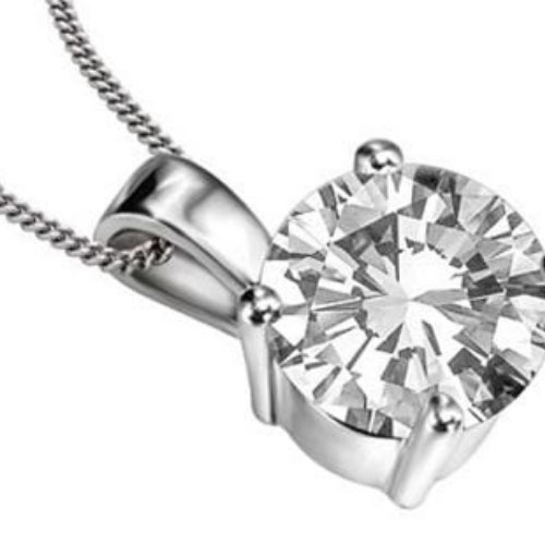 Quenylda Natural Diamond 4 Prong  Necklace