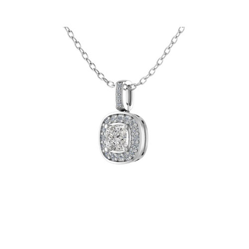 Fancy Cushion Cut 4 Prong Setting Diamond Pendant