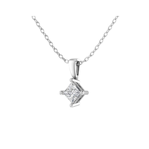 Basket Setting Solitaire 4 Prong Diamond Pendant