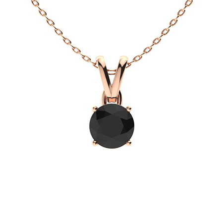 Tinkerbell Black Diamond 4 Prong  Necklace