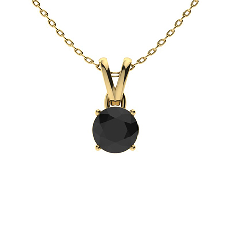 Tinkerbell Black Diamond 4 Prong  Necklace