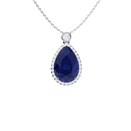 Vani 1.00 Carat Blue Sapphire 3 Prong  Necklace