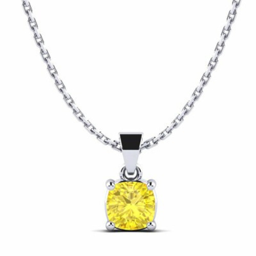 Tyrianne Yellow Diamond 4 Prong  Necklace