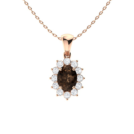 Veronica Brown Diamond 4 Prong  Necklace