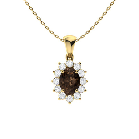 Veronica Brown Diamond 4 Prong  Necklace