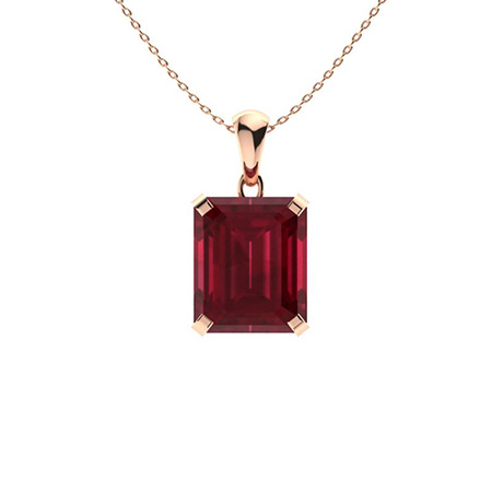 Hibiscus Natural Ruby 4 Claw Set  Necklace