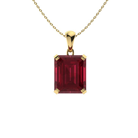 Hibiscus Natural Ruby 4 Claw Set  Necklace