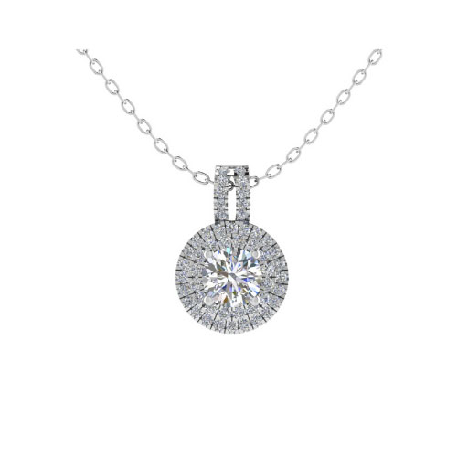 Stylish Double Halo Designer Diamond pendant