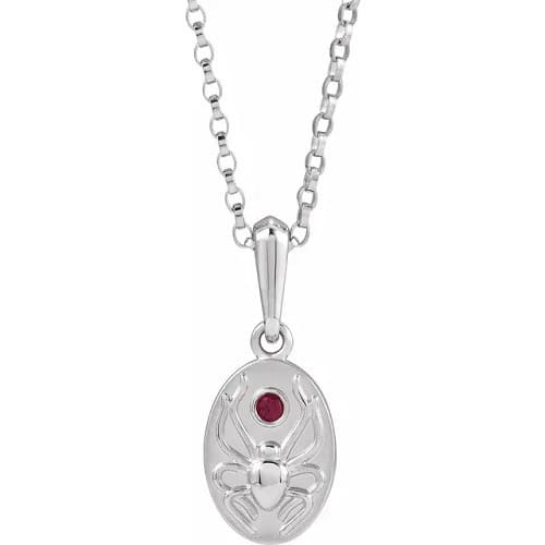 Hyacinthus 0.03 Carat Natural Ruby Bezel Set  Necklace