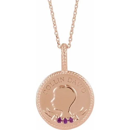 Parvani Natural Ruby Prong Set  Necklace