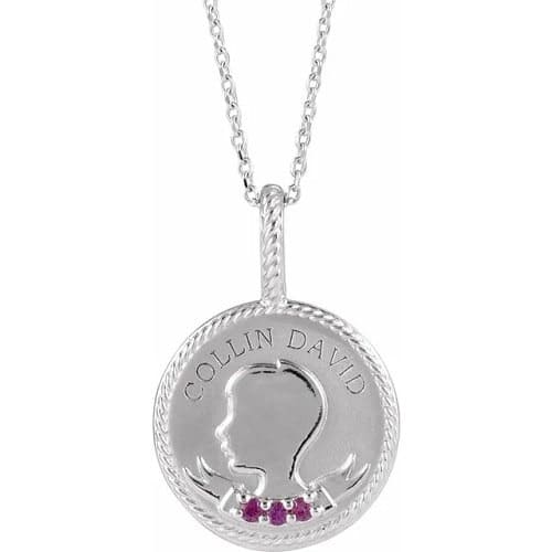 Parvani 0.09 Carat Natural Ruby Prong Set  Necklace