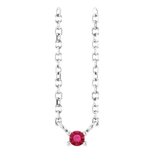 Parmita 0.05 Carat Natural Ruby 4 Prong  Necklace