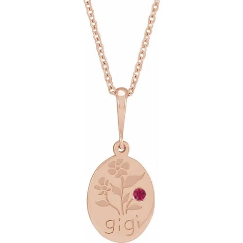 Hostas Natural Ruby Bezel Set  Necklace