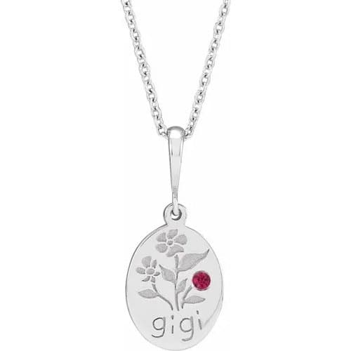 Hostas 0.03 Carat Natural Ruby Bezel Set  Necklace