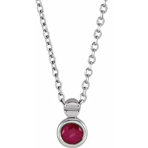Pavana 0.15 Carat Natural Ruby Bezel Set  Necklace