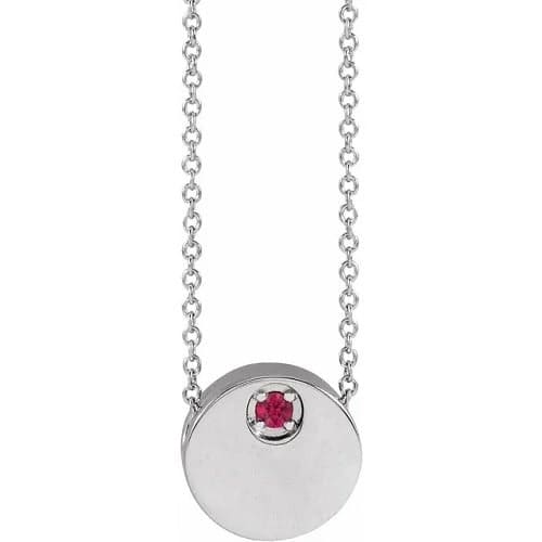 Parry 0.05 Carat Natural Ruby 4 Prong  Necklace