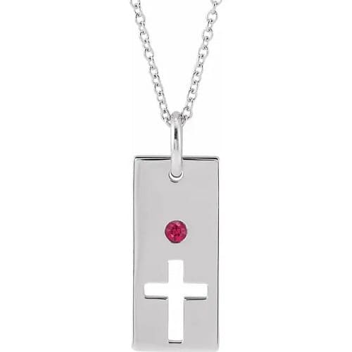 Ilex 0.05 Carat Natural Ruby Bezel Set  Necklace