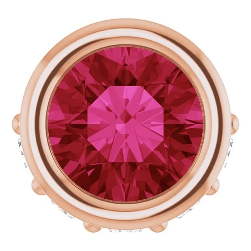Perin Natural Ruby Bezel Set  Necklace