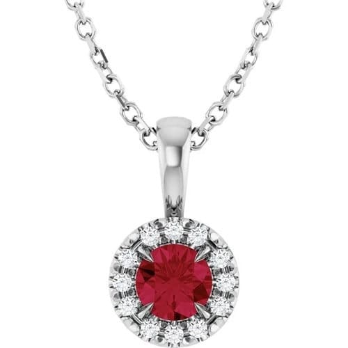 Pernilla Natural Ruby 4 Claw Set  Necklace