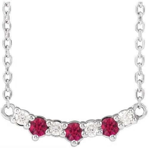 Pegeen Natural Ruby Prong Set  Necklace