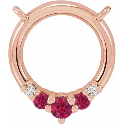 Patrie Lab Grown Ruby Shared Prong  Necklace
