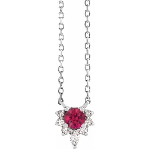 Penne Natural Ruby 4 Prong  Necklace