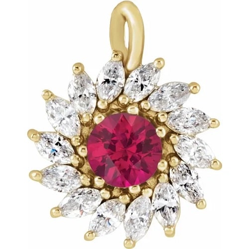 Pheya Natural Ruby Prong Set  Necklace