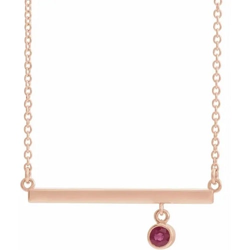 Pavanne Natural Ruby Bezel Set  Necklace