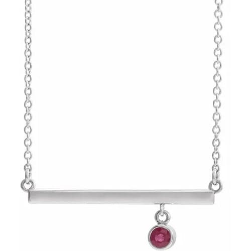 Pavanne 0.15 Carat Natural Ruby Bezel Set  Necklace