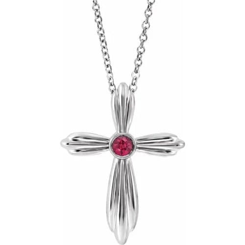 Parvini 0.09 Carat Natural Ruby Bezel Set  Necklace