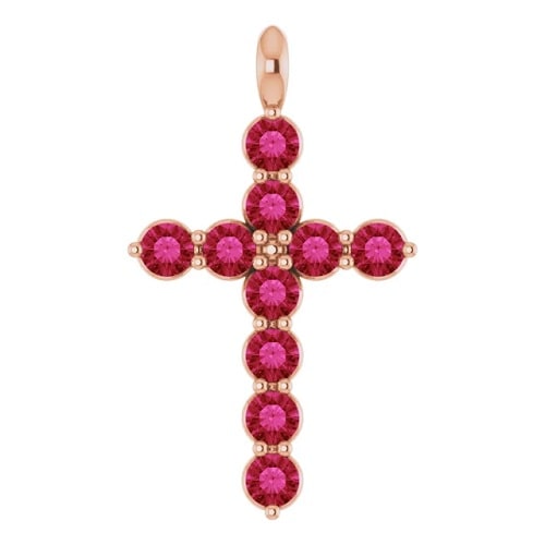 Perryn Natural Ruby Prong Set  Necklace
