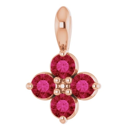 Peeta Natural Ruby Prong Set  Necklace