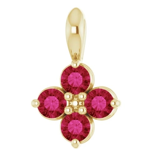 Peeta Natural Ruby Prong Set  Necklace