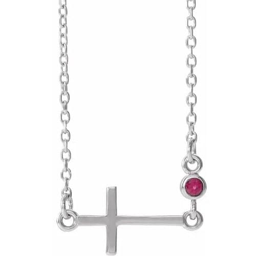 Impatiens 0.05 Carat Natural Ruby Bezel Set  Necklace