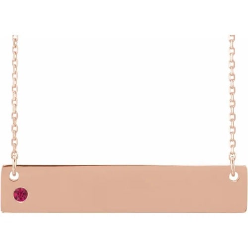 Hydrangea Natural Ruby Bezel Set  Necklace