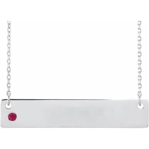 Hydrangea 0.05 Carat Natural Ruby Bezel Set  Necklace