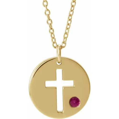 Iris Natural Ruby Bezel Set  Necklace
