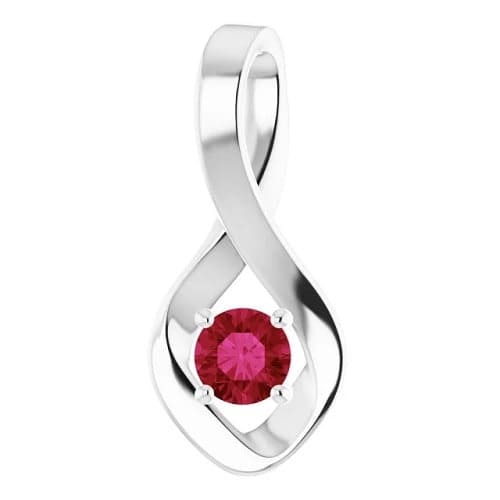 Peninnah Natural Ruby 4 Prong  Necklace