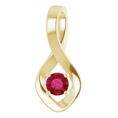 Peninnah Natural Ruby 4 Prong  Necklace