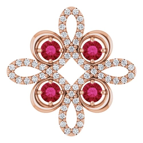 Pheriche Natural Ruby 4 Prong  Necklace