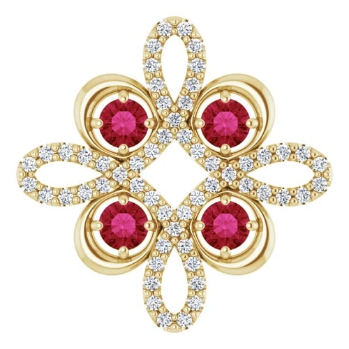 Pheriche Natural Ruby 4 Prong  Necklace